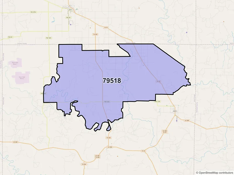 Map of ZIP Code 79518 — Girard, TX