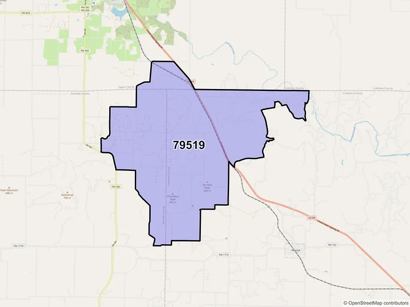 Map of ZIP Code 79519 — Goldsboro, TX