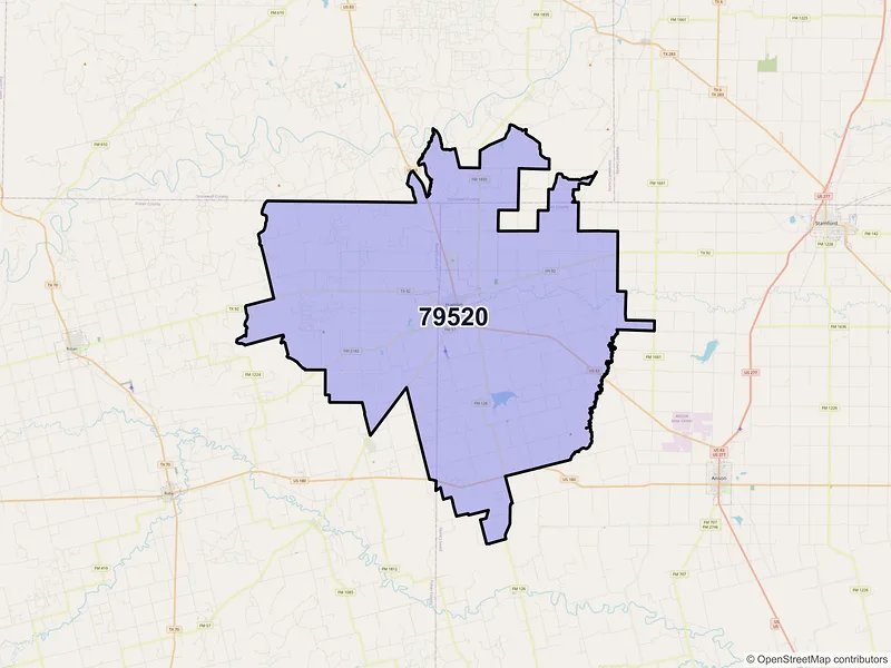 Map of ZIP Code 79520 — Hamlin, TX