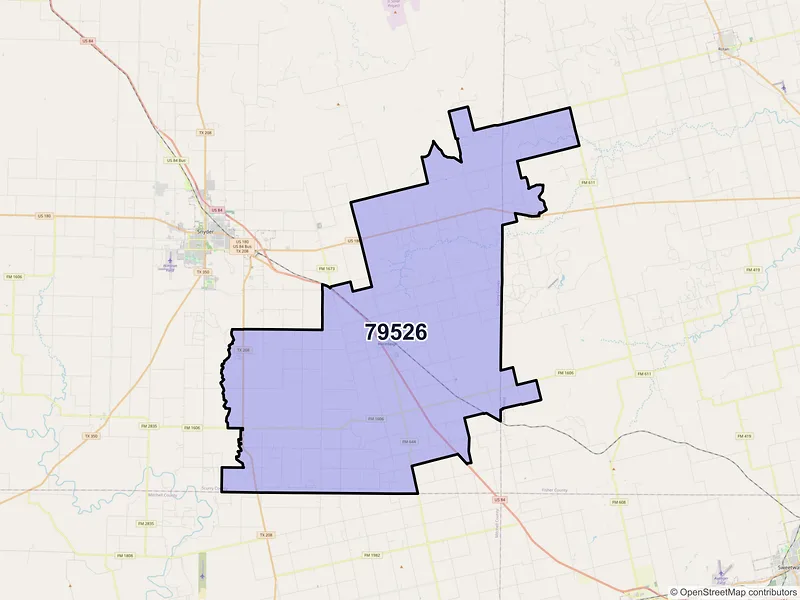 Map of ZIP Code 79526 — Hermleigh, TX