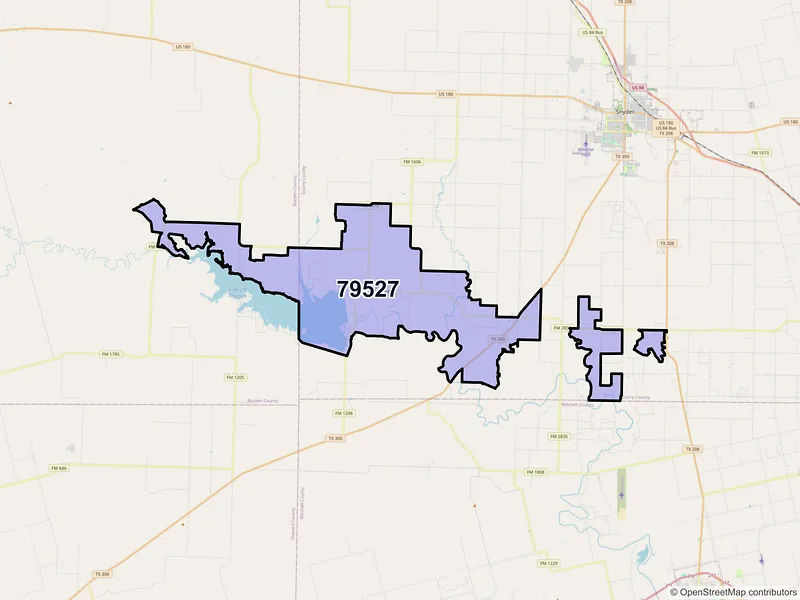 Map of ZIP Code 79527 — Ira, TX