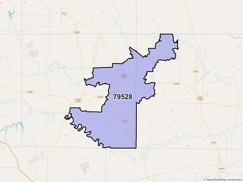 Map of ZIP Code 79528 — Jayton, TX