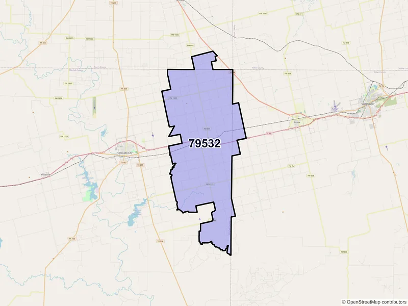 Map of ZIP Code 79532 — Loraine, TX