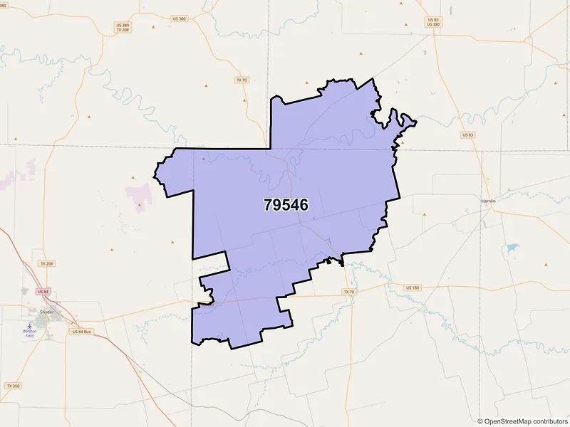 Map of ZIP Code 79546 — Rotan, TX