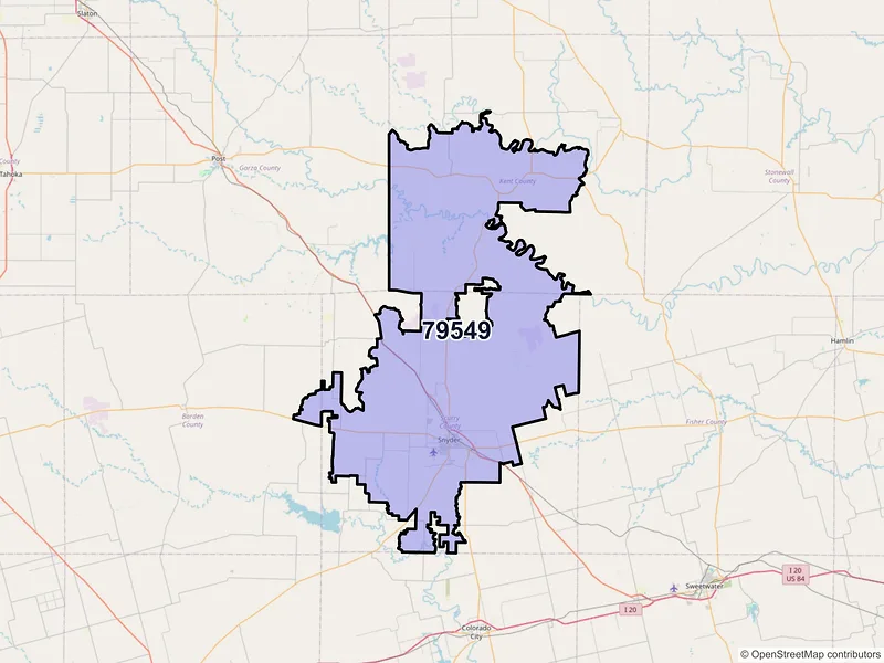 Map of ZIP Code 79549 — Snyder, TX