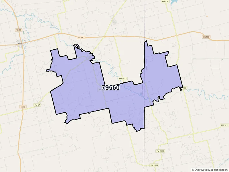 Map of ZIP Code 79560 — Sylvester, TX