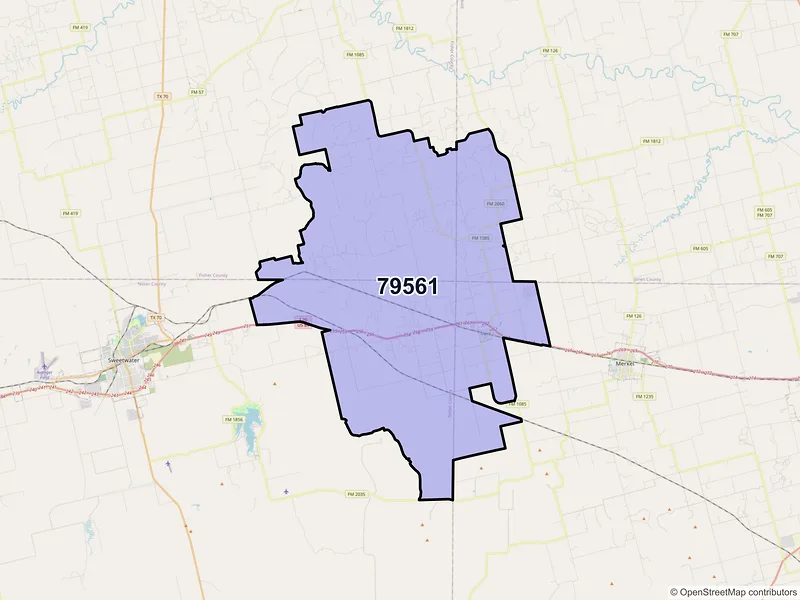 Map of ZIP Code 79561 — Trent, TX