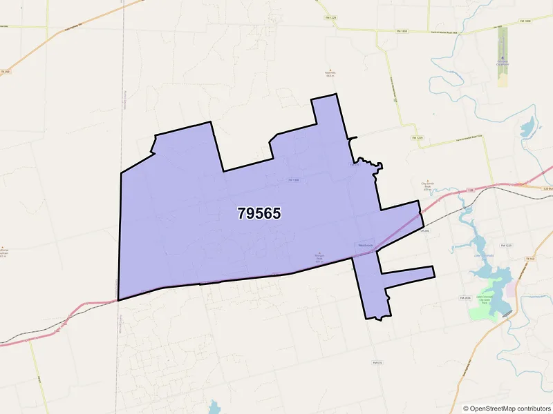 Map of ZIP Code 79565 — Westbrook, TX