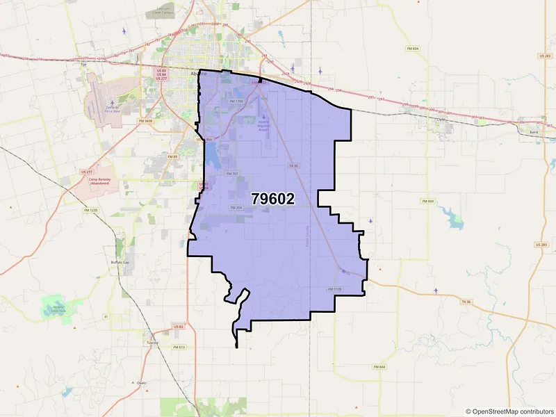 Map of ZIP Code 79602 — Abilene, TX