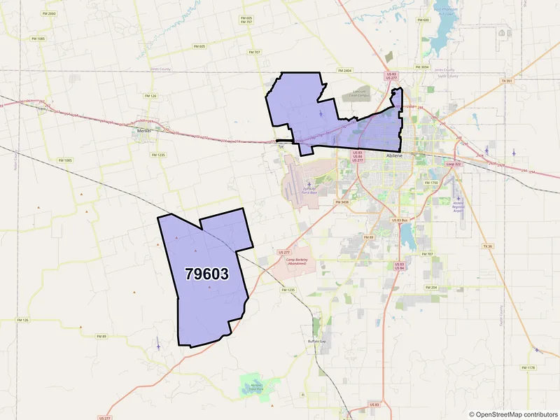 Map of ZIP Code 79603 — Abilene, TX