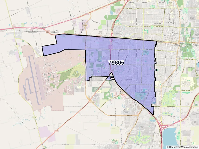 Map of ZIP Code 79605 — Abilene, TX