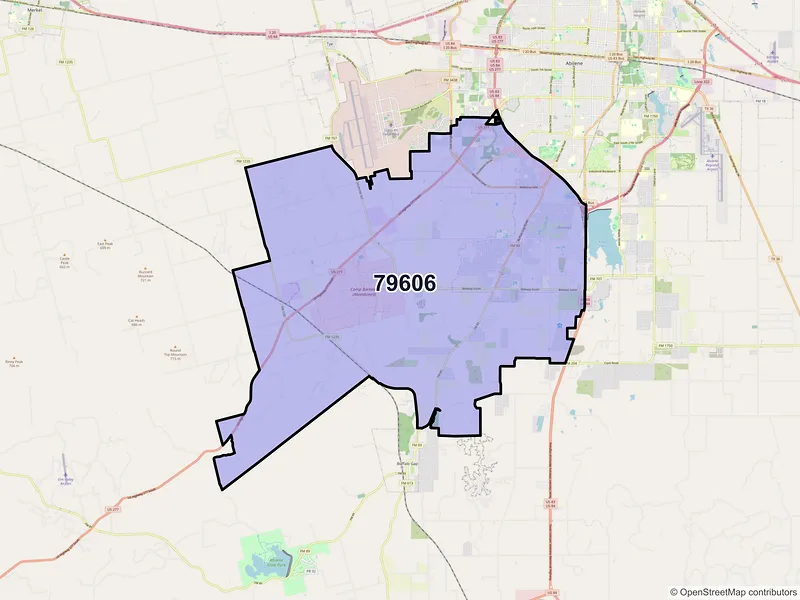 Map of ZIP Code 79606 — Abilene, TX