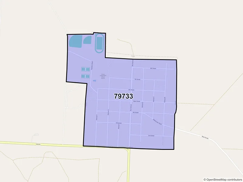Map of Forsan, Texas and ZIP codes