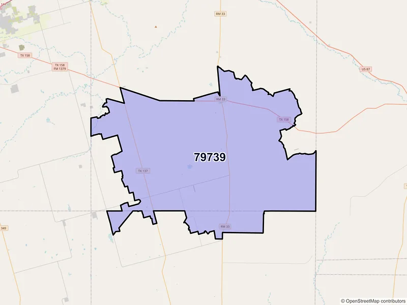 Map of ZIP Code 79739 — Garden City, TX
