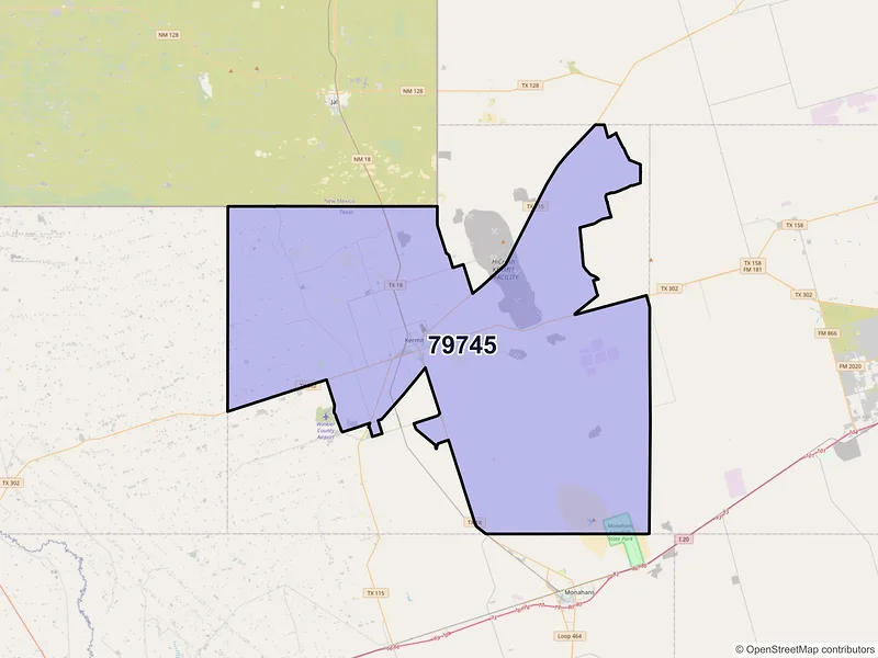 Map of ZIP Code 79745 — Kermit, TX