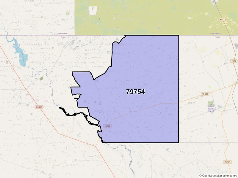 Map of Mentone, Texas and ZIP codes