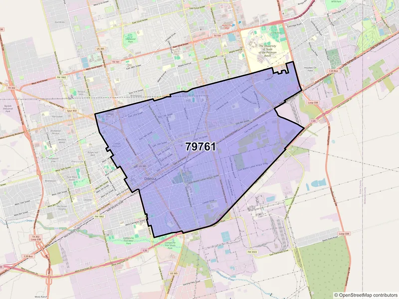 Map of ZIP Code 79761 — Odessa, TX