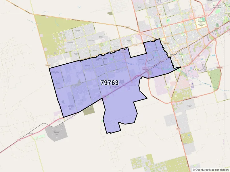 Map of ZIP Code 79763 — Odessa, TX