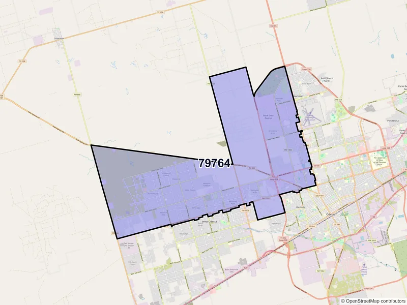 Map of ZIP Code 79764 — Odessa, TX