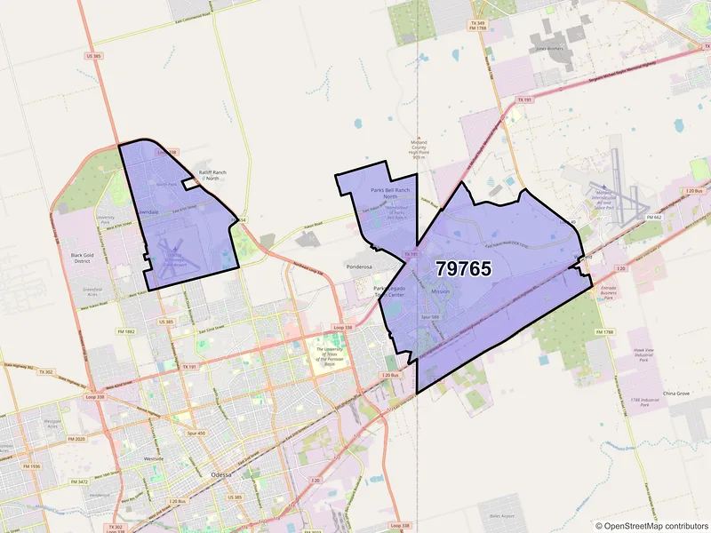 Map of ZIP Code 79765 — Odessa, TX