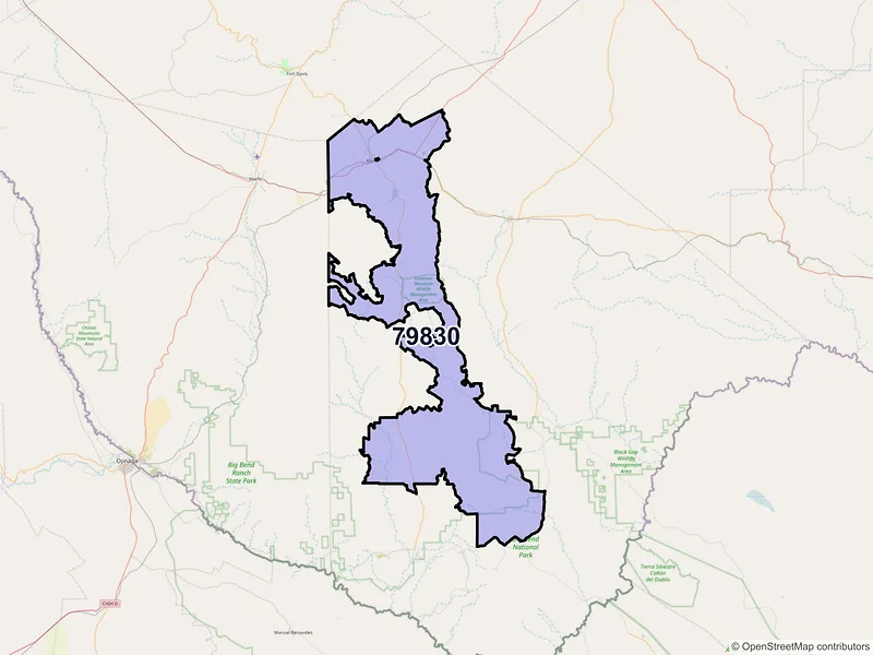 Map of ZIP Code 79830 — Alpine, TX