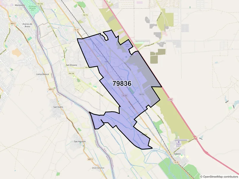 Map of ZIP Code 79836 — Clint, TX