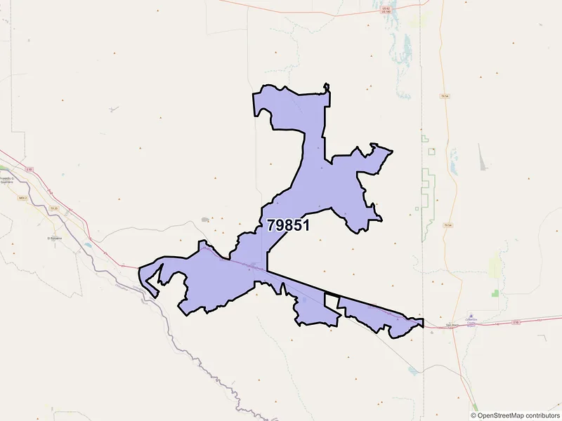 Map of Sierra Blanca, Texas and ZIP codes