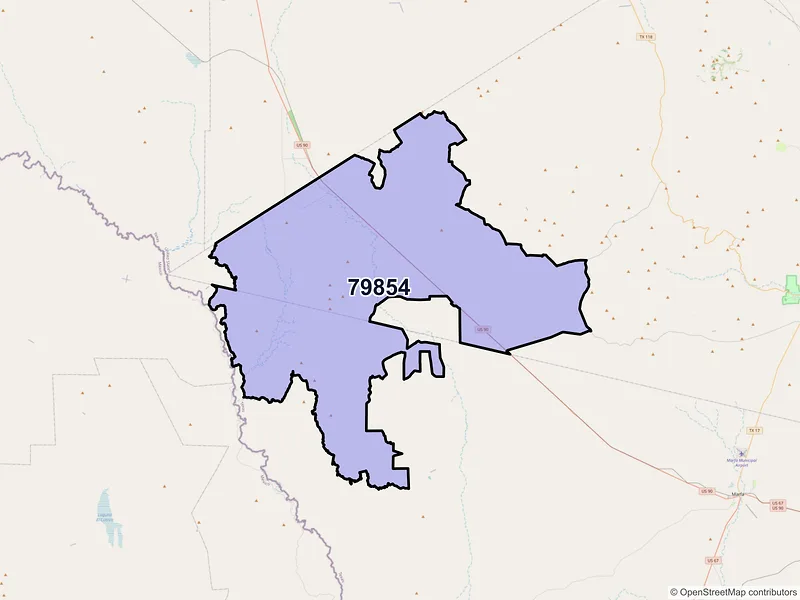 Map of Valentine, Texas and ZIP codes