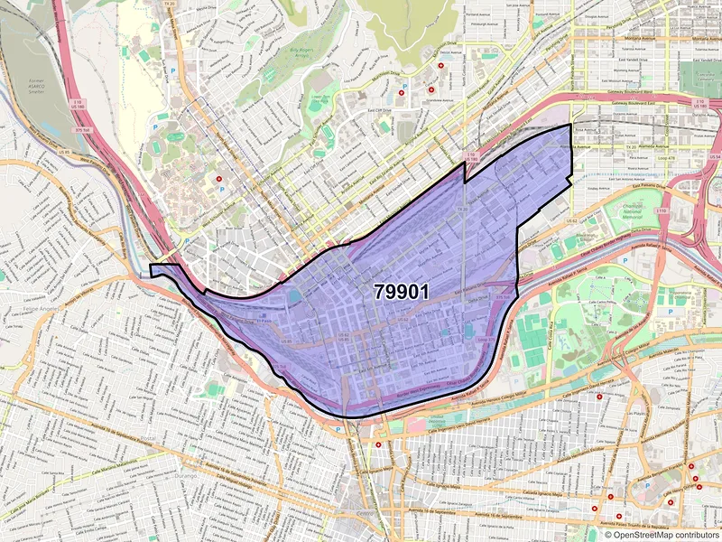Map of ZIP Code 79901 — El Paso, TX