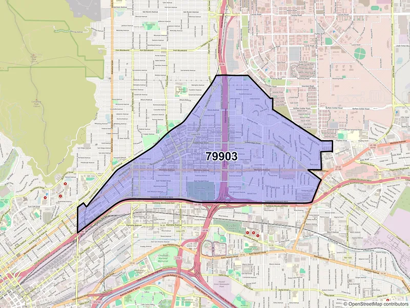 Map of ZIP Code 79903 — El Paso, TX