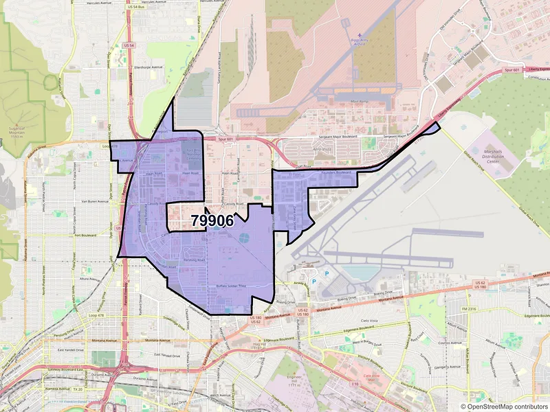 Map of ZIP Code 79906 — El Paso, TX