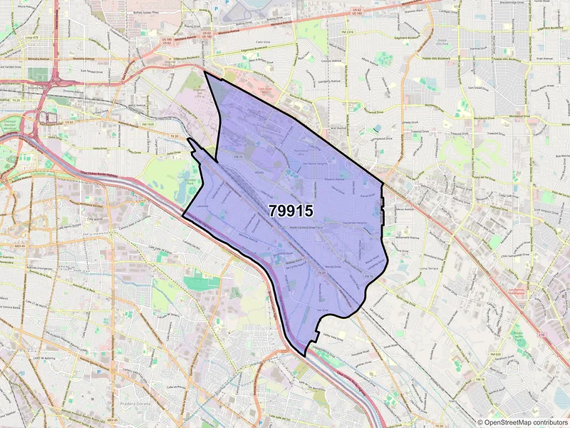 Map of ZIP Code 79915 — El Paso, TX