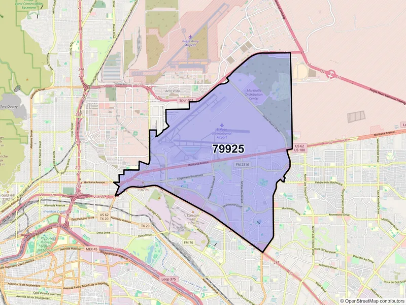Map of ZIP Code 79925 — El Paso, TX