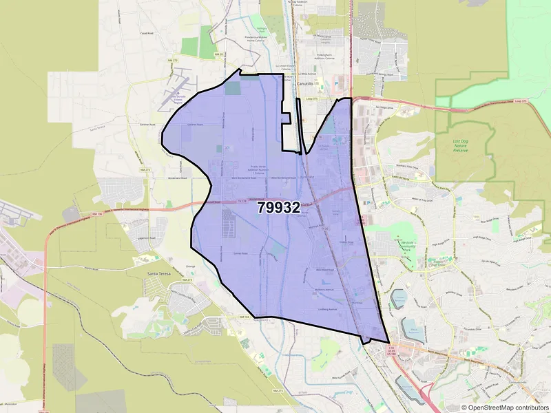 Map of ZIP Code 79932 — El Paso, TX