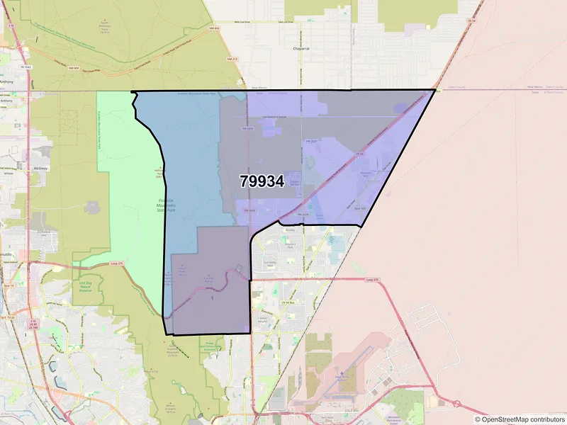 Map of ZIP Code 79934 — El Paso, TX