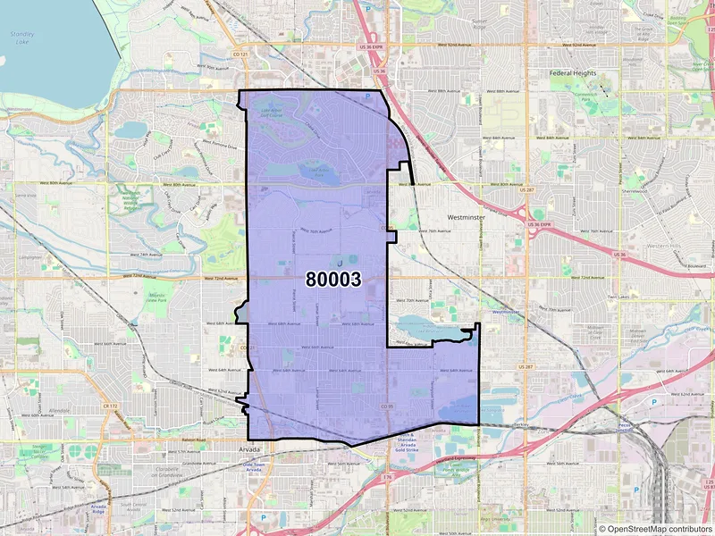 Map of ZIP Code 80003 — Arvada, CO