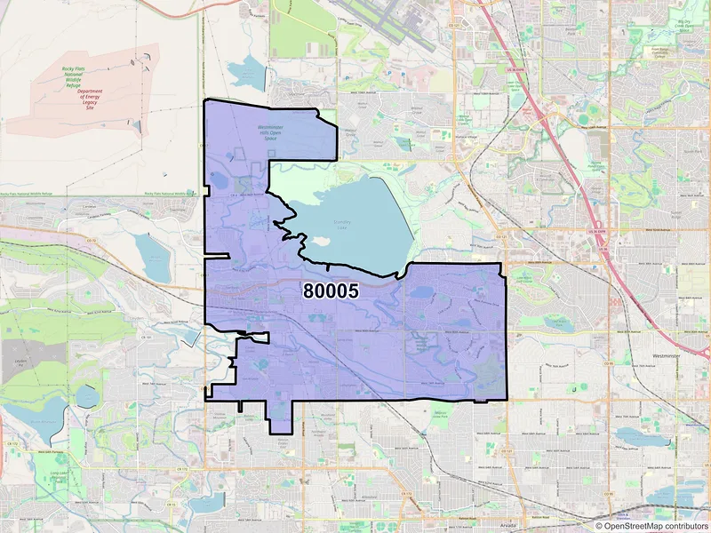 Map of ZIP Code 80005 — Arvada, CO