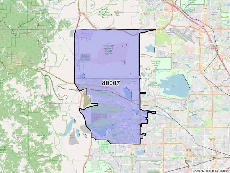 Map of ZIP Code 80007 — Arvada, CO