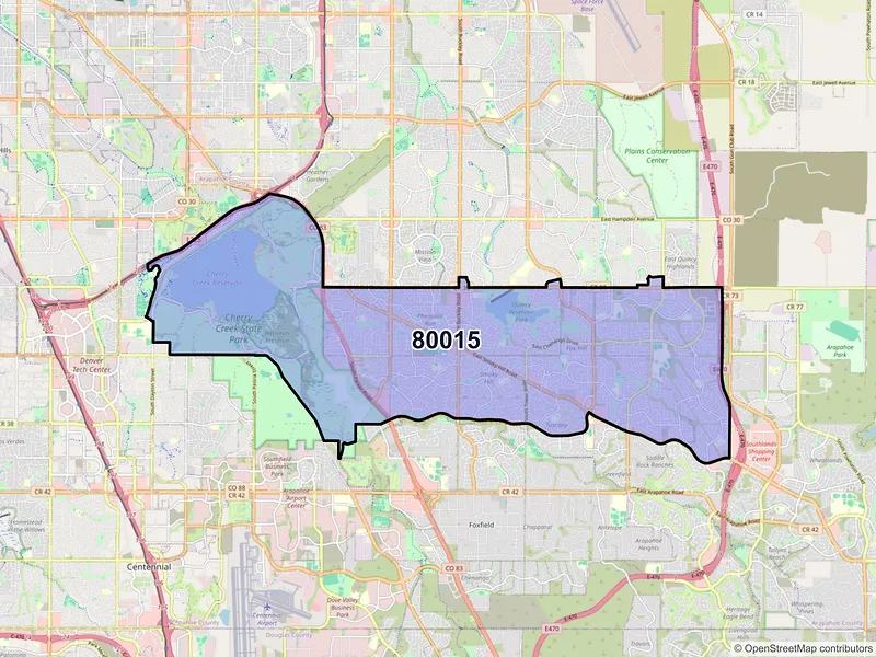 Map of ZIP Code 80015 — Aurora, CO