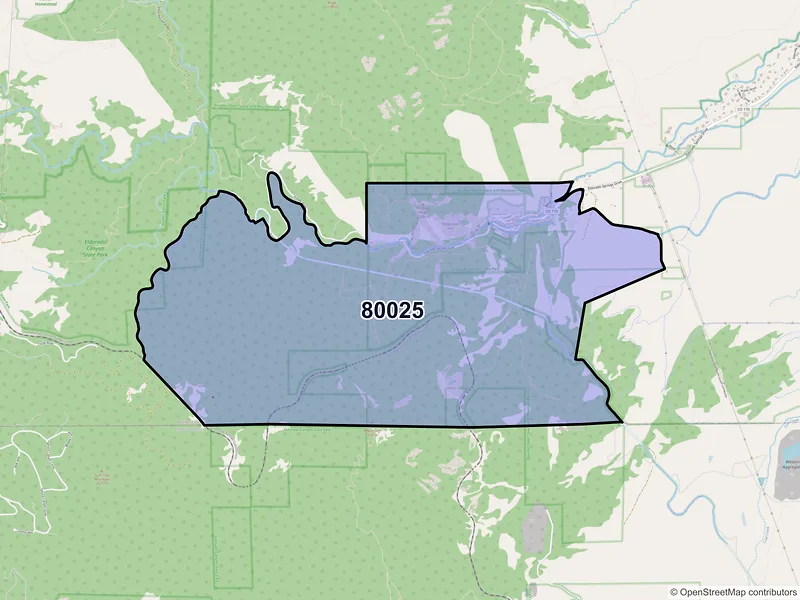 Map of Eldorado Springs, Colorado and ZIP codes
