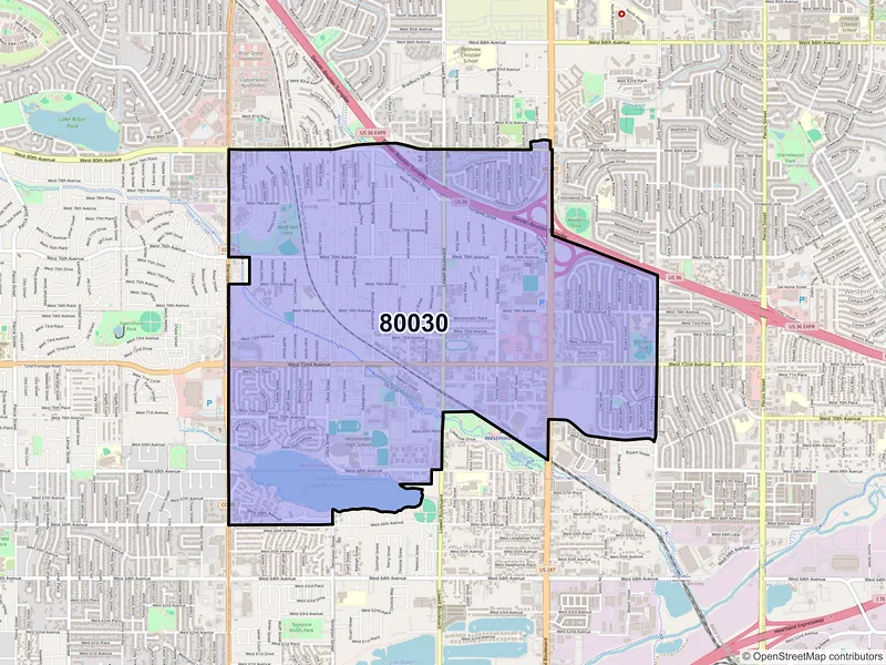 Map of ZIP Code 80030 — Westminster, CO