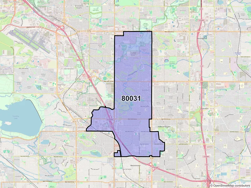 Map of ZIP Code 80031 — Westminster, CO