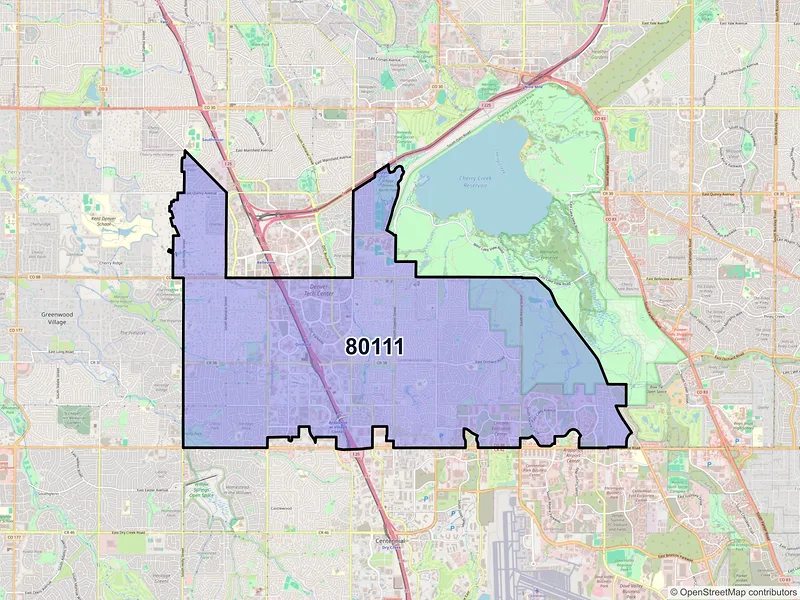 Map of ZIP Code 80111 — Englewood, CO
