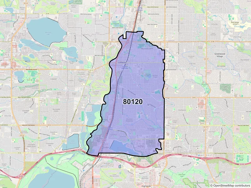 Map of ZIP Code 80120 — Littleton, CO