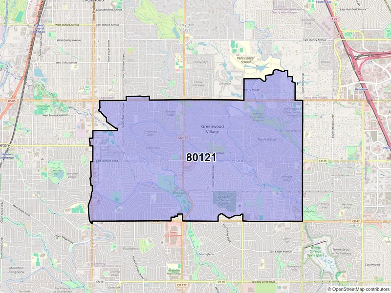 Map of ZIP Code 80121 — Littleton, CO