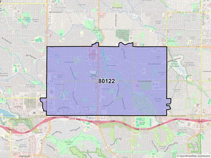 Map of ZIP Code 80122 — Littleton, CO