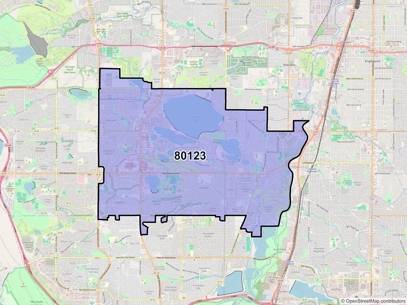 Map of ZIP Code 80123 — Littleton, CO