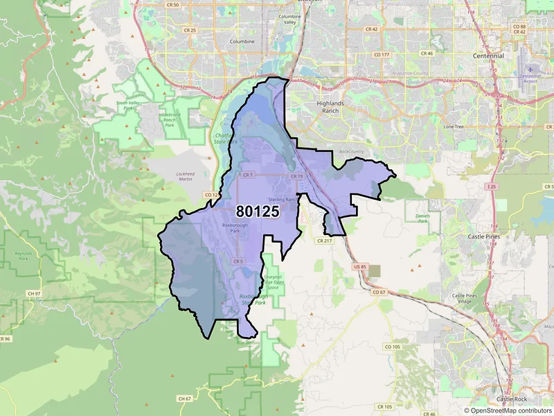 Map of ZIP Code 80125 — Littleton, CO