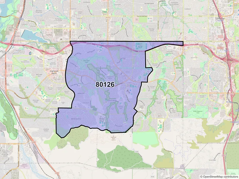 Map of ZIP Code 80126 — Littleton, CO