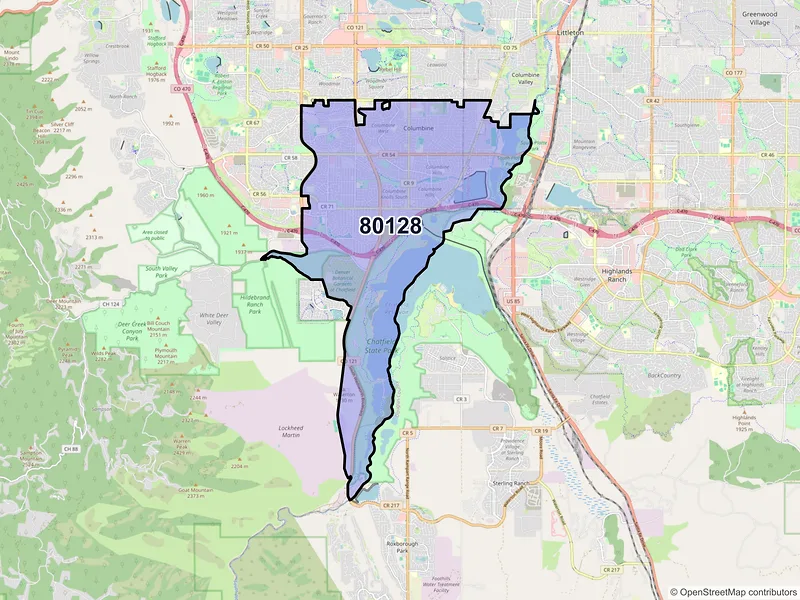 Map of ZIP Code 80128 — Littleton, CO